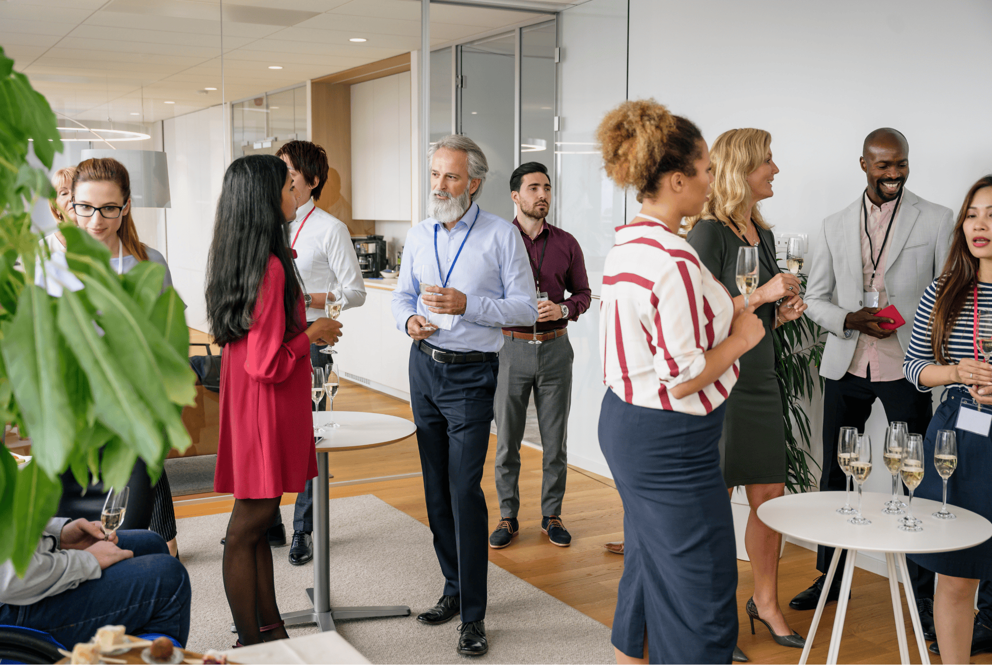 People gathered to discuss professional business banking opportunities