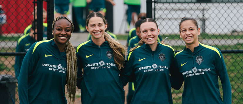 Washington Spirit Players with Lafayette Federal Gear